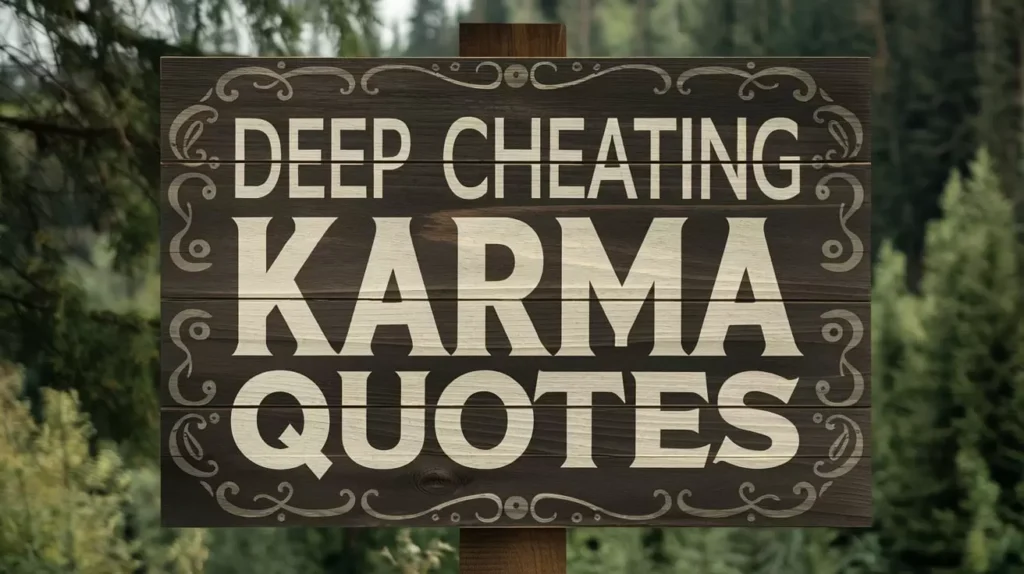 Deep Cheating Karma Quotes